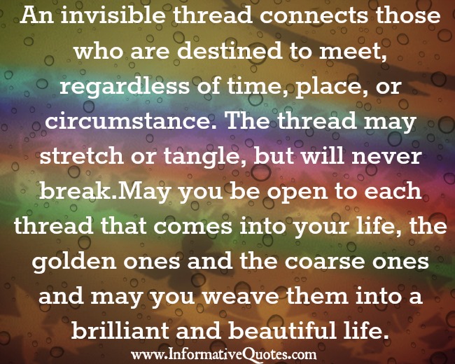 An invisible thread connects those who are destined to meet