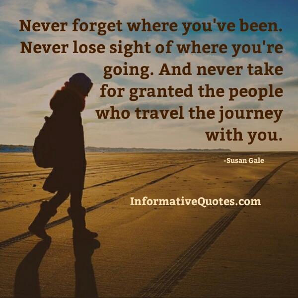 Never take people for granted