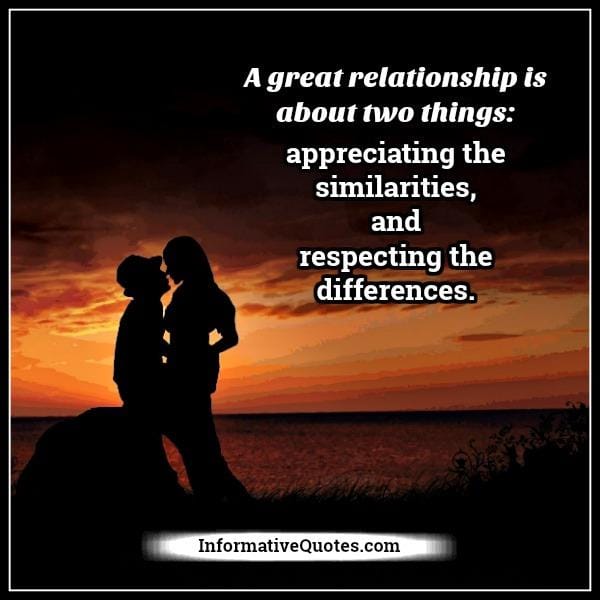 A great relationship is about two things