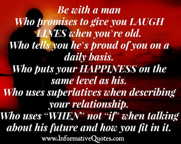 Be with a man keeps the promise