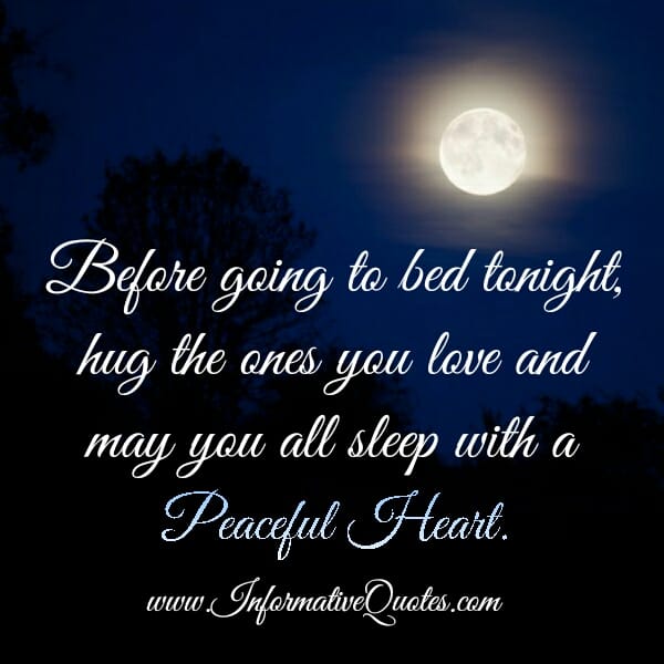 Before going to bed tonight