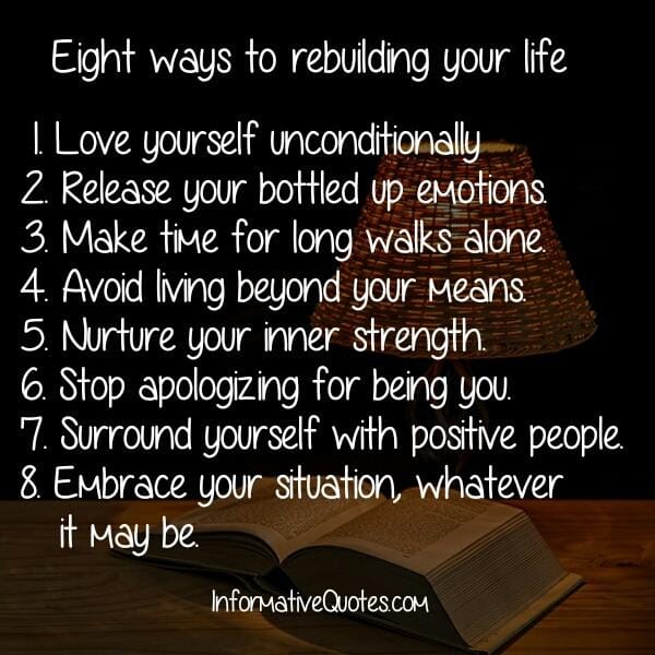 Eight ways to rebuilding your life