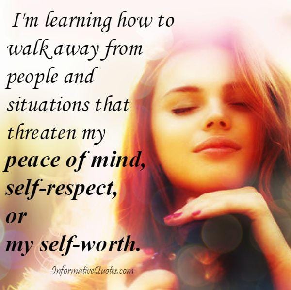 How to walk away from people and situations?