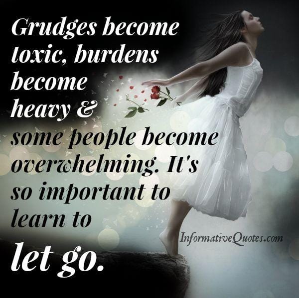 It's important to learn how to let go