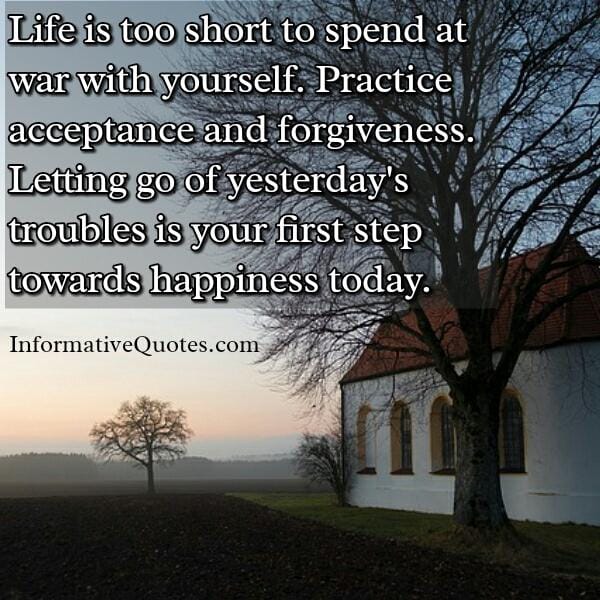 Let go of yesterday's troubles
