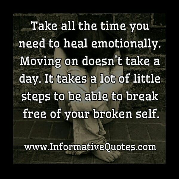 Moving on doesn't take a day