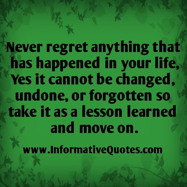 You can't change the past, but you can control how you deal with it