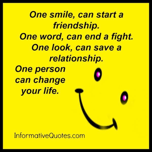 One person can change your life