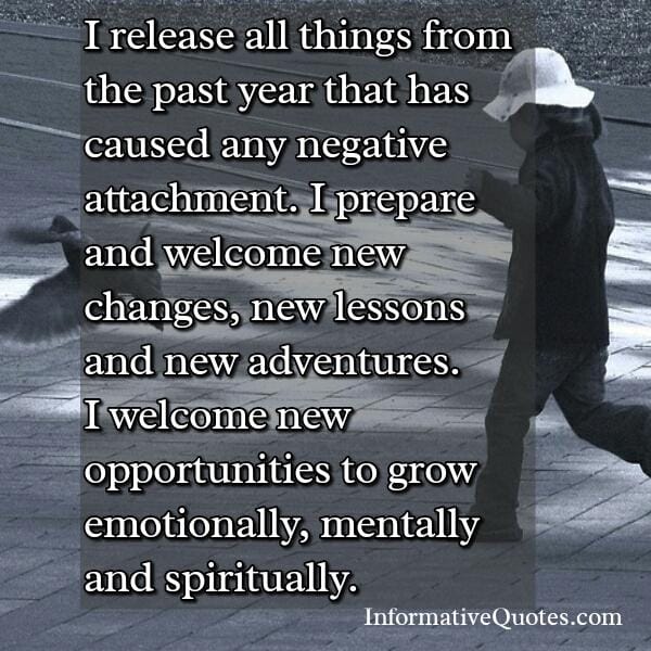 Release all things that has caused negative attachment