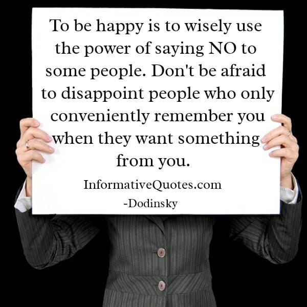 The power of saying NO to some people