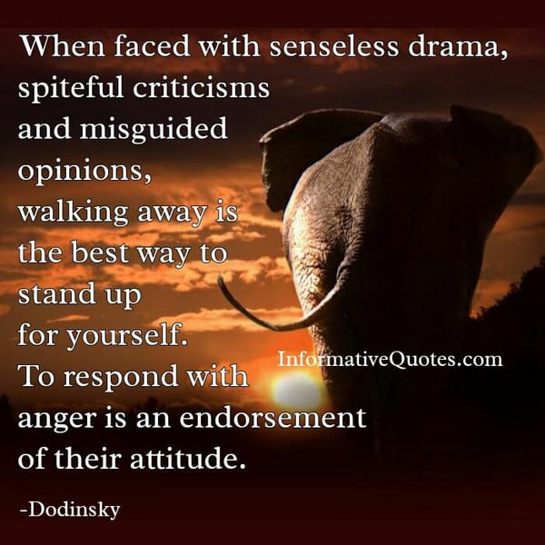 Sometimes walking away is the best way