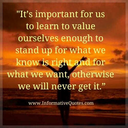 Stand up for what we know is right