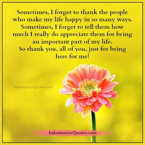 Thank you, all of you, just for being here for me