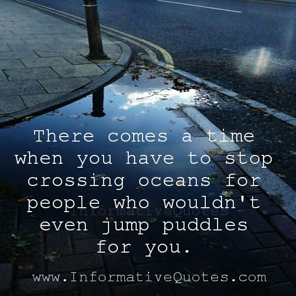 There comes a time when you have to stop