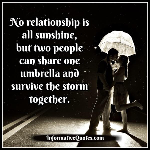 Two people can survive the storm together