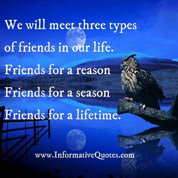 We will meet three types of friends in our Life