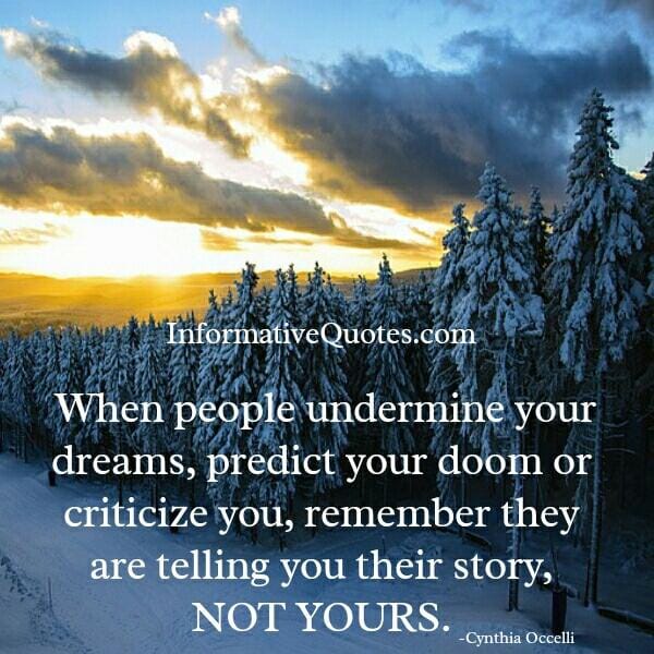 When people criticize you in life
