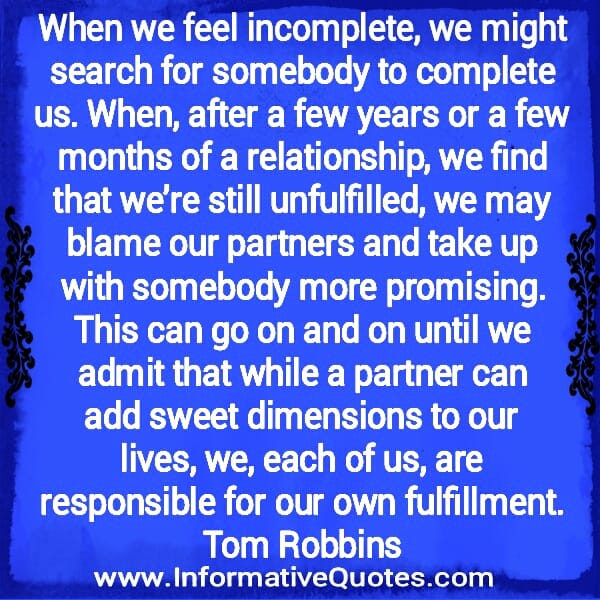 When we feel incomplete