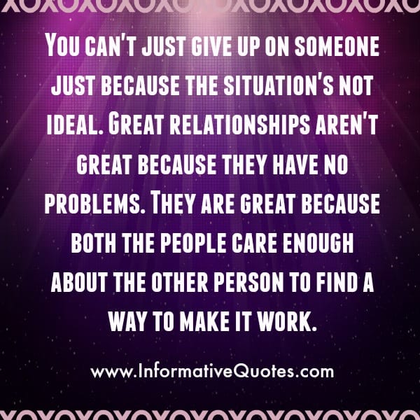 You can't just give up on someone