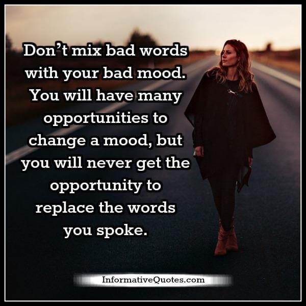 You will never get the opportunity to replace the words you spoke