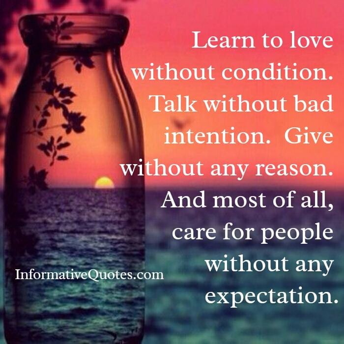 Care for people without any expectation