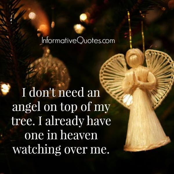 I don't need an angel on top of my tree