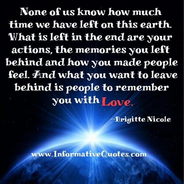 People to remember you with Love