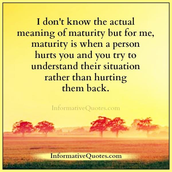 When a person hurts you
