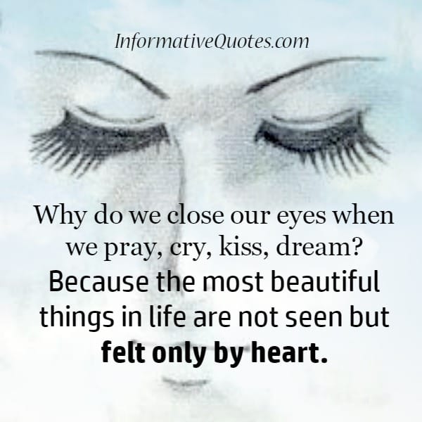Why do we close our eyes when we kiss?
